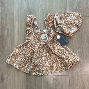 Charming Floral Diaper Cover Set - Brown